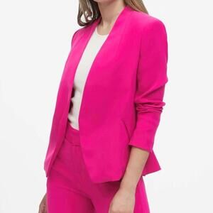 BANANA REPUBLIC Womens (2) Pink Collarless Blazer Career Dinner Jacket - Lined